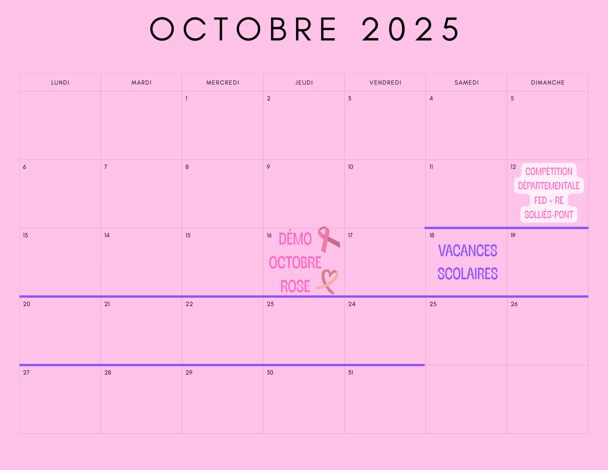 octobre 2025 calendrier