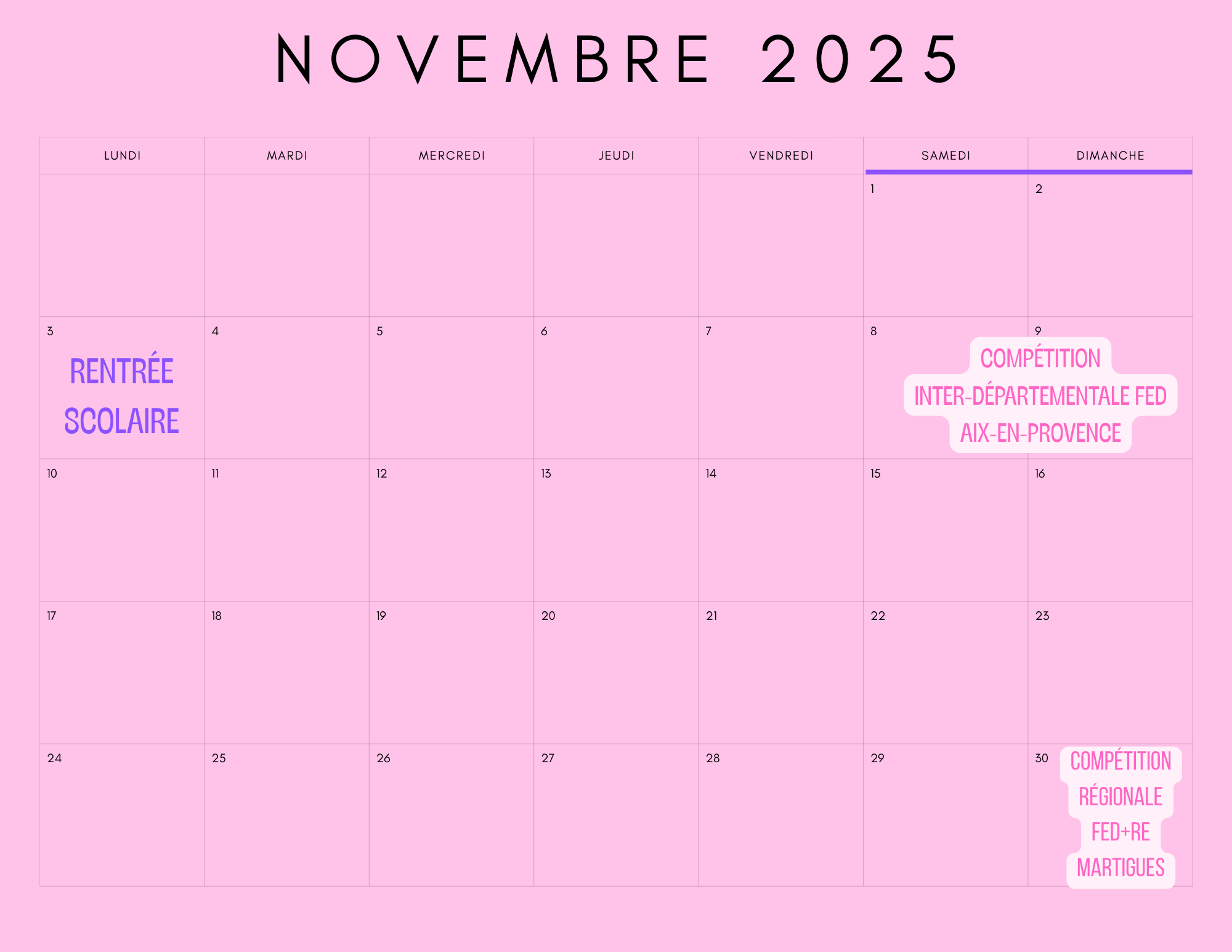 calendrier novembre 2025